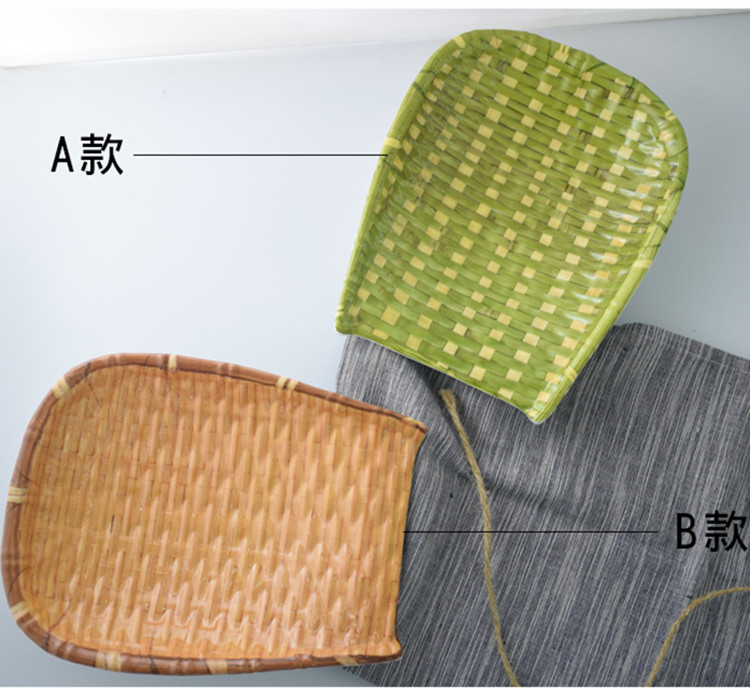 厂家***5密胺餐具批发仿竹制竹编餐具日韩点心水果盘子美耐皿