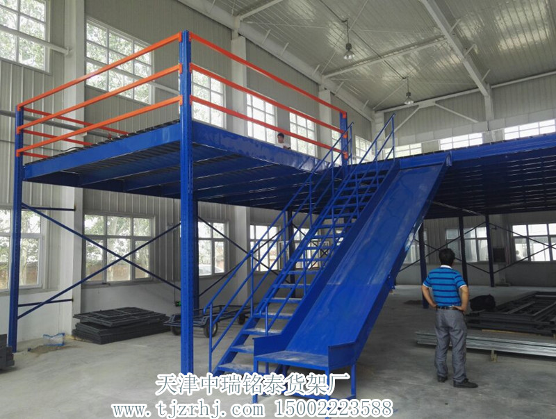 天津货架厂设计定制重型钢平台仓储货架阁楼式货架金属库房货架