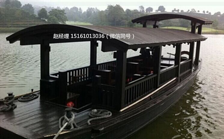 名扬木业厂家20年造船技术酒店画舫餐饮船 观光活动游玩木船
