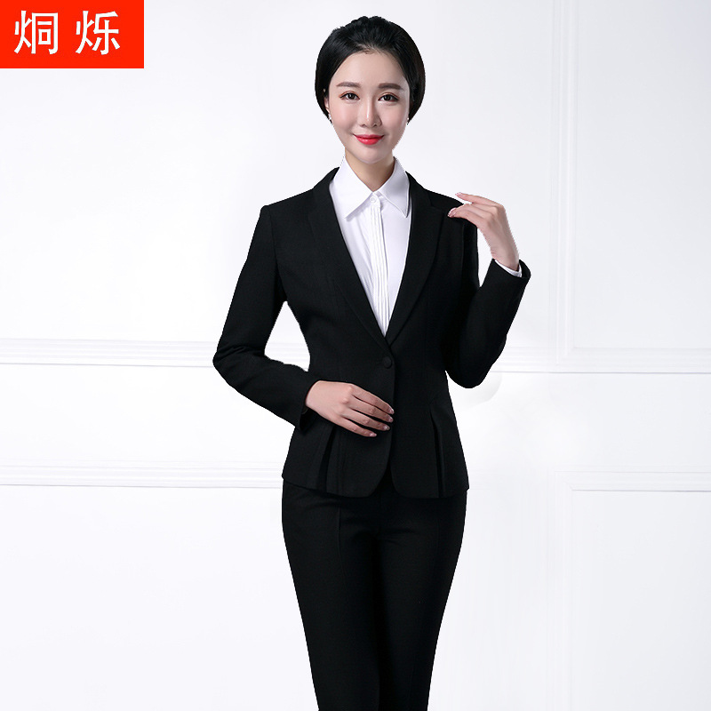 株洲工装制服批发磨毛女西服两件套厂家***