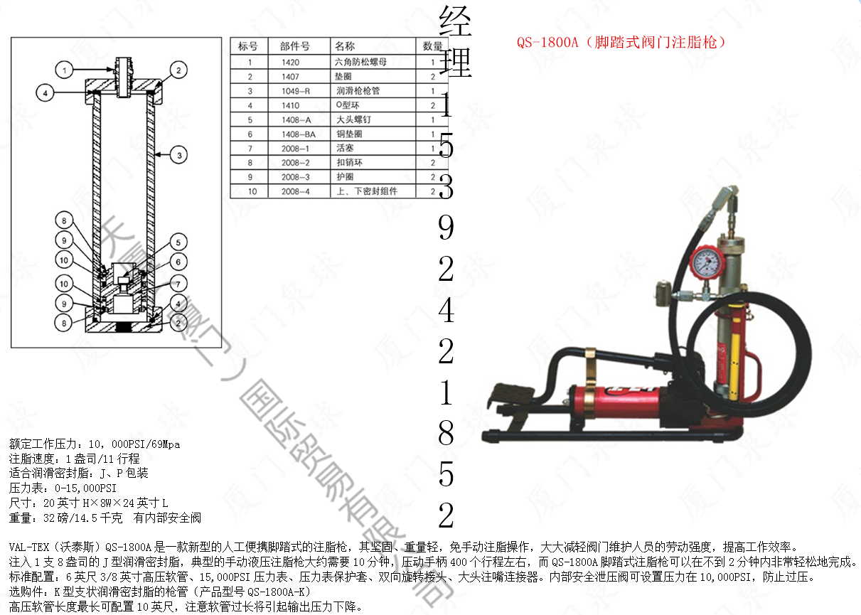 VAL-TEX沃泰斯液压润滑泵QS-2200A***