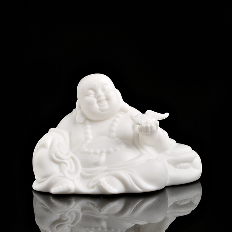 中式摆件 雕塑艺术品 陶瓷摆件 弥勒佛摆件 家居客厅摆件