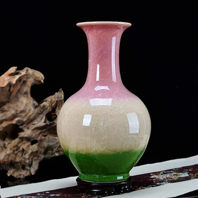 景德镇陶瓷花瓶博古架饰品摆件花瓶中式陶瓷装C插花花家居