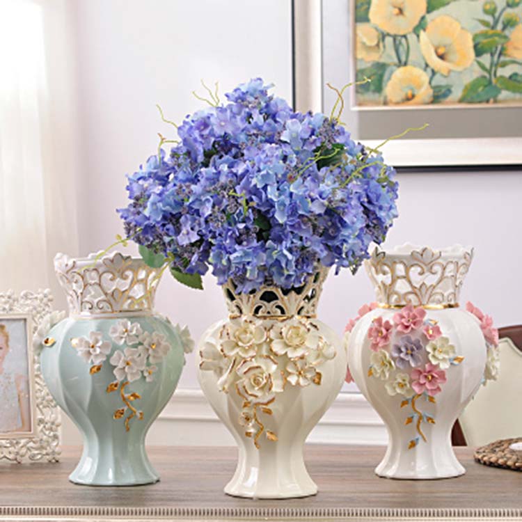 创意花瓶摆件  欧式陶瓷客厅插花餐桌小清新***工艺家居装饰品