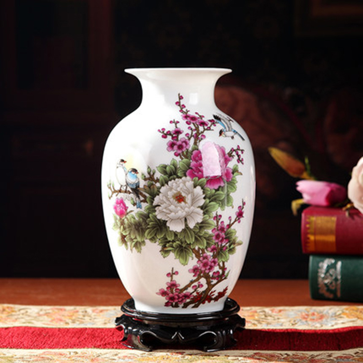 新中式陶瓷花瓶 陶艺古典古风中国风怀旧瓷瓶  客厅博古架摆件