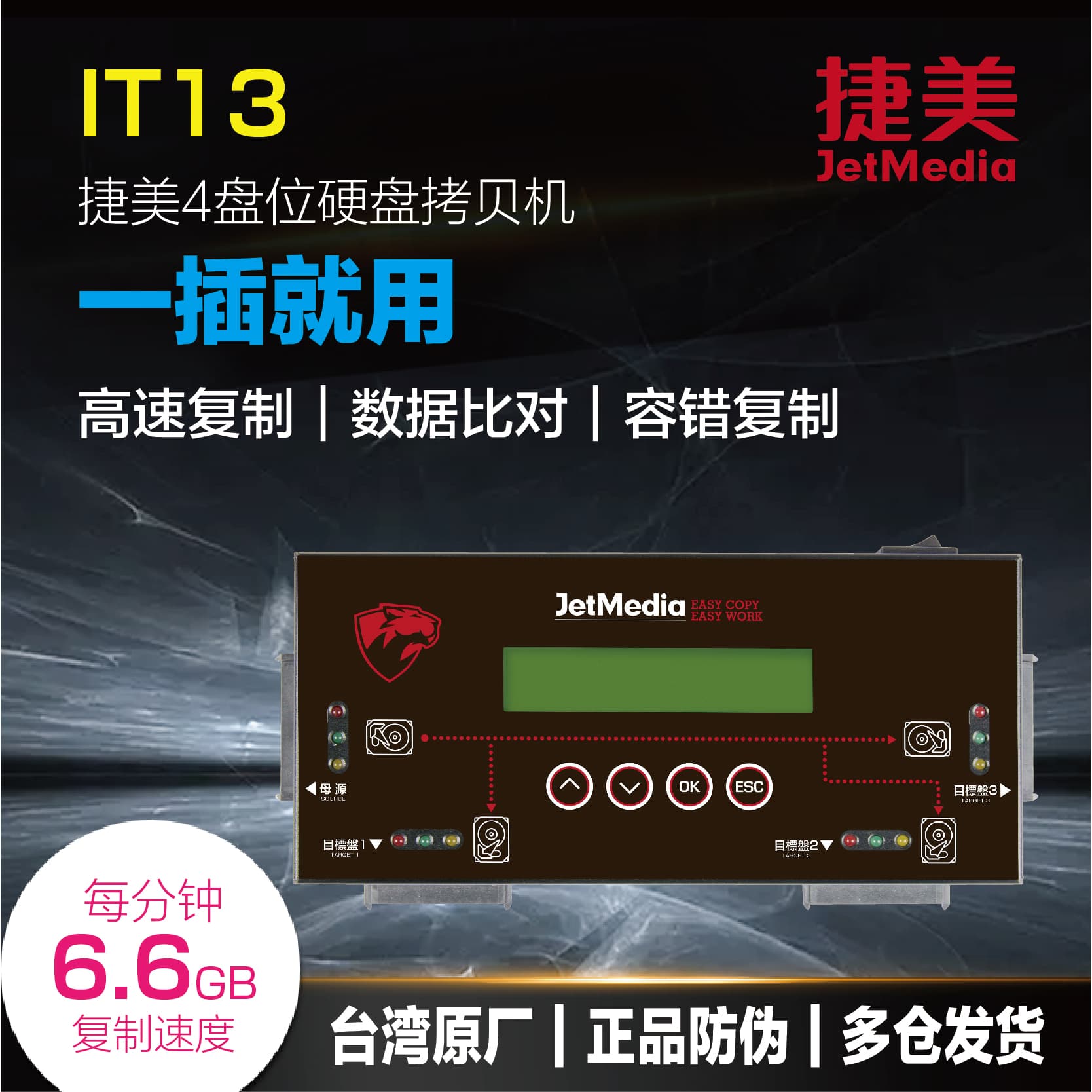 捷美IT13硬碟拷貝機SATA/IDE/mSATA